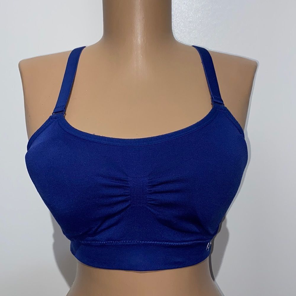 Ryka Women's Blue Pullover Adjustable Strap Racerback Bra Size Medium